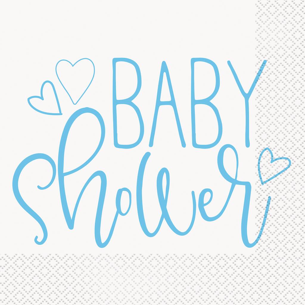 Blue Hearts Baby Shower Paper Napkins Blue Baby Shower Supplies Blue Hearts Baby Shower Paper Napkins Blue Baby Shower Supplies